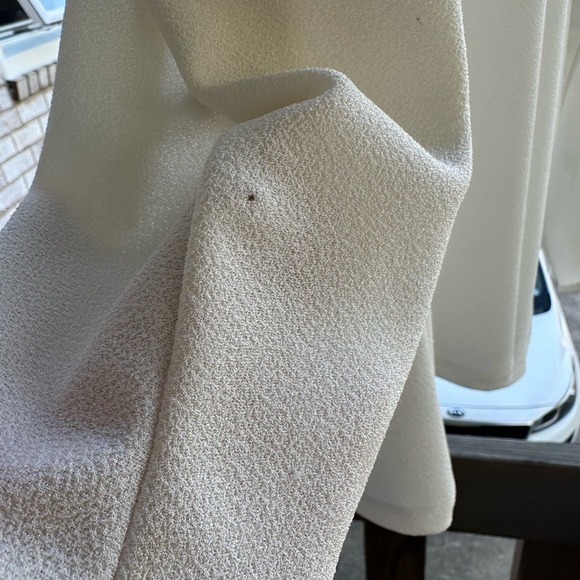 Chico's Blouse Ivory Silver Beaded Open Sleeved Woman's SIZE‎ 1 (Medium) - Picture 8 of 8